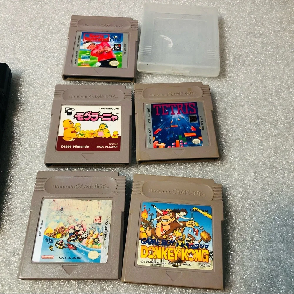 Nintendo Game Boy Pocket BLACK 100% OEM W/ 5 Games & Carrying Case Tested Works